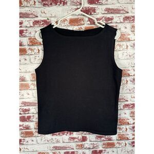 Reformation Dusk Boat Neck Top Sleeveless Black Sz XL